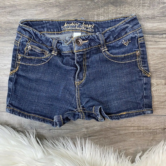 Justice Jean Shorts Girls Size 12R Blue Denim - Picture 2 of 6